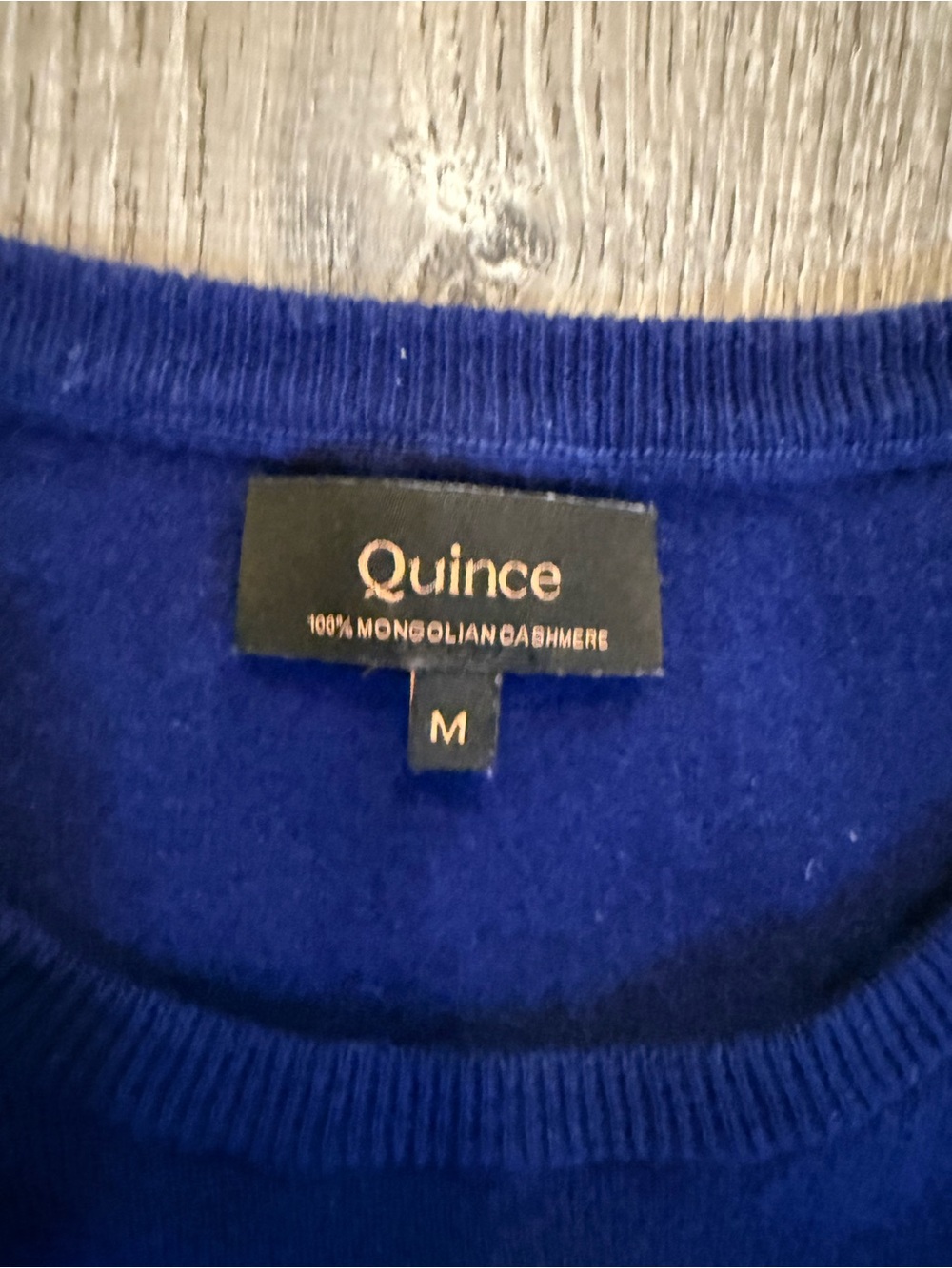 Quince Mongolian Cashmere Crewneck Sweater in Deep Ocean - Picture 4 of 9